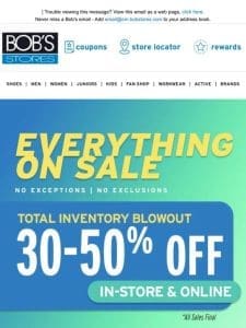30-50% OFF – Everything on SALE!