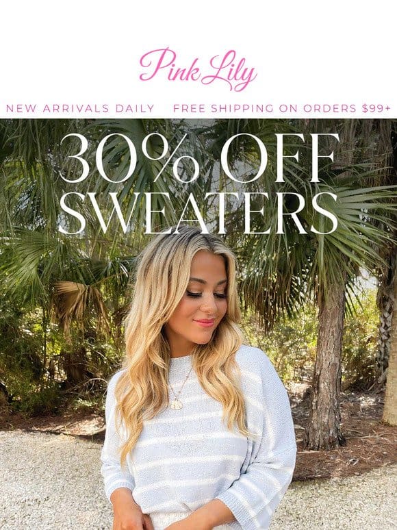 30% OFF spring sweaters starts NOW ??