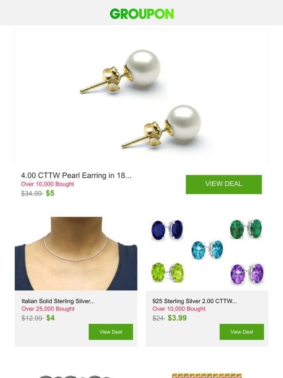 4.00 CTTW Pearl Earring in 18K Gold and More