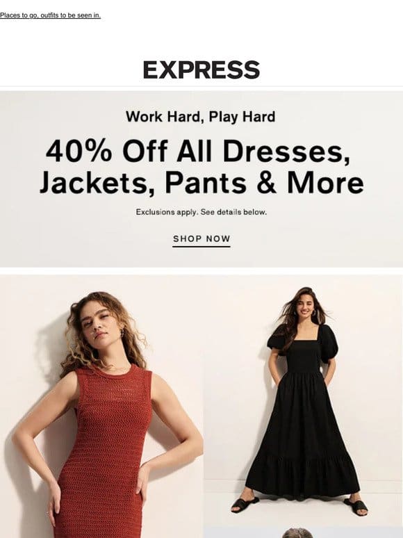 40% off dresses that *can* commit to plans