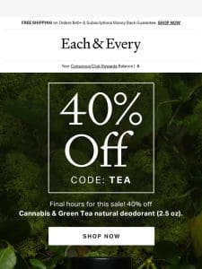 40% off is ending