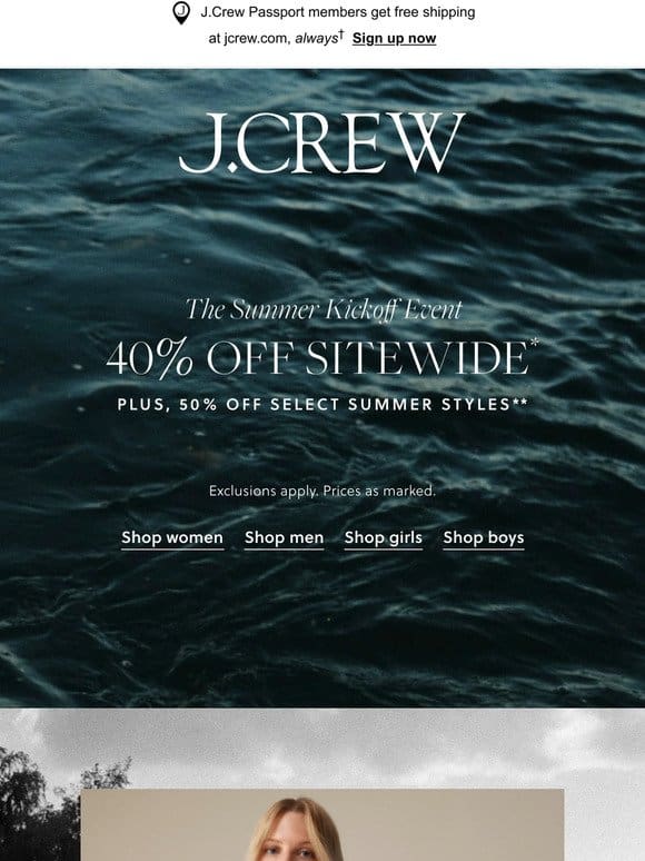 40% off sitewide! Shop now， wear all summer…
