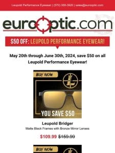 $50 OFF: Leupold Performance Eyewear