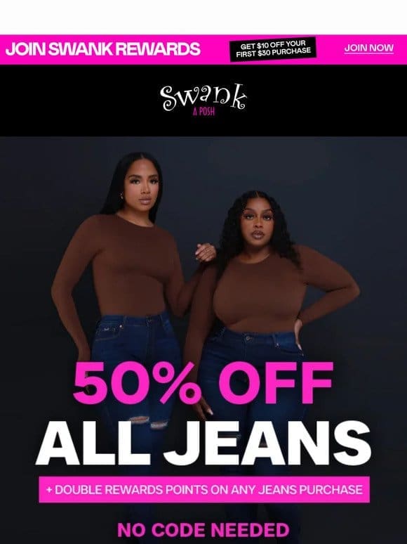 50% Off All Jeans – Don’t Miss Your Perfect Fit! ⏳