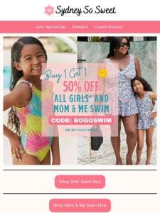 50% Off Swim! Shop our Monday Markdown TODAY!