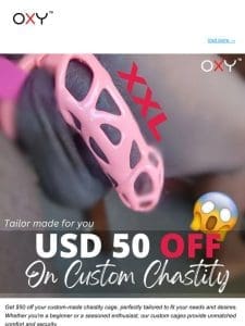 50 USD OFF on Custom size Chastity Cage