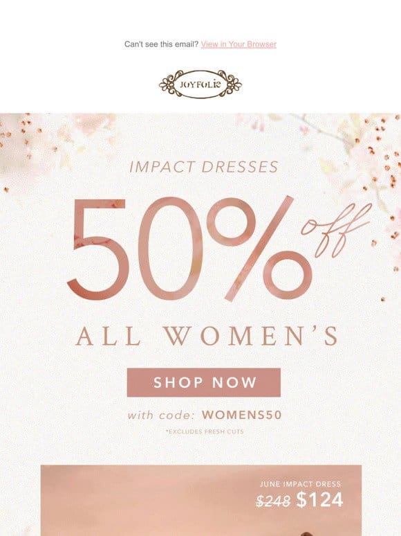 50% off ALL women’s styles ENDING SOON⏰