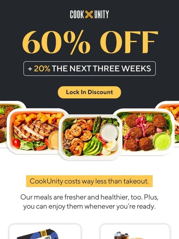60% OFF CookUnity Meals for All Dietary Needs  ️