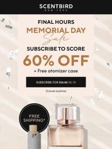 60% Off FRAGRANCES and a FREE case – Expires SOON!