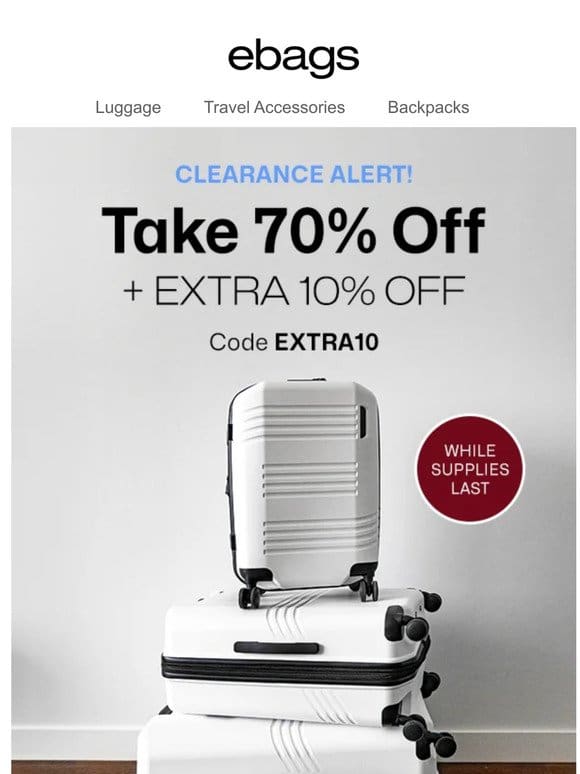 70% Off Last Chance Clearance