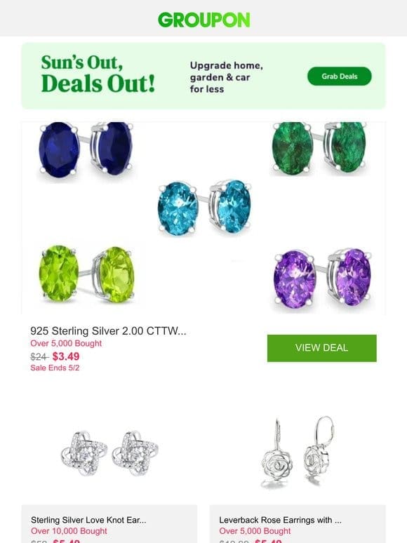 925 Sterling Silver 2.00 CTTW Oval Cut Gemstone Stud Earrings – Multiple Options and More