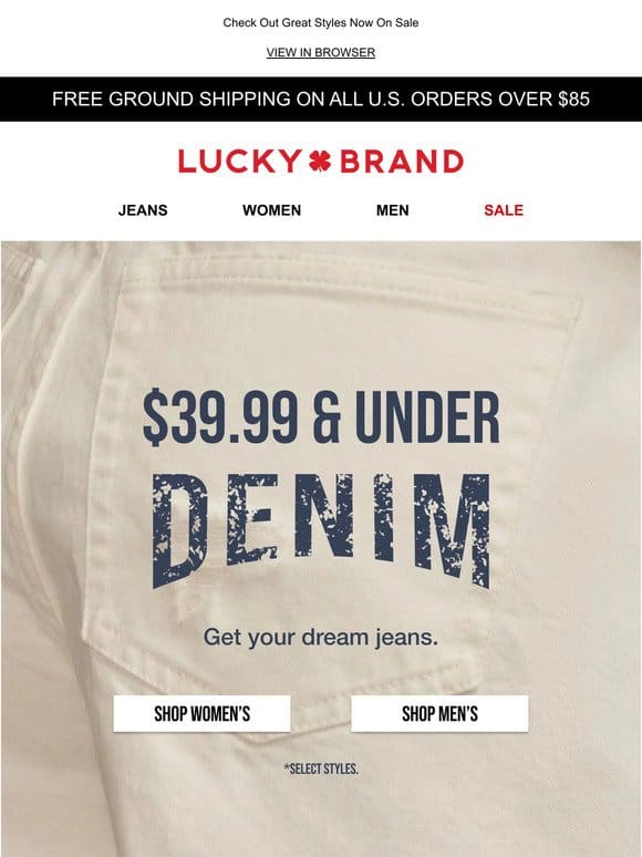 A Denim Deal: $39.99 & Under Jeans Inside!