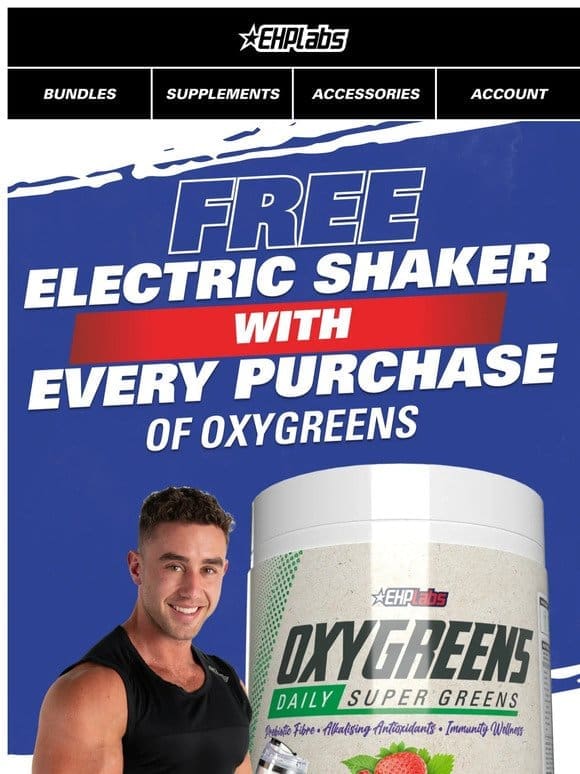 A FREE Electric Shaker with any OxyGreens!