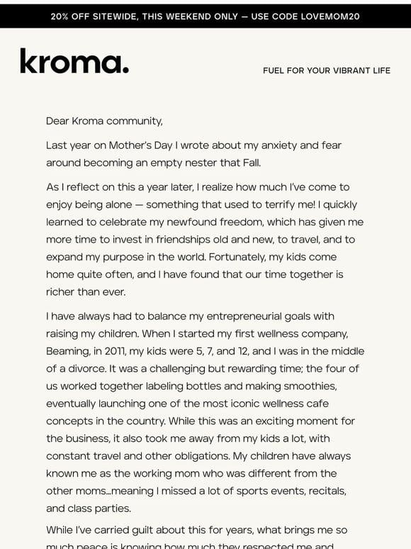 A note from our Founder
