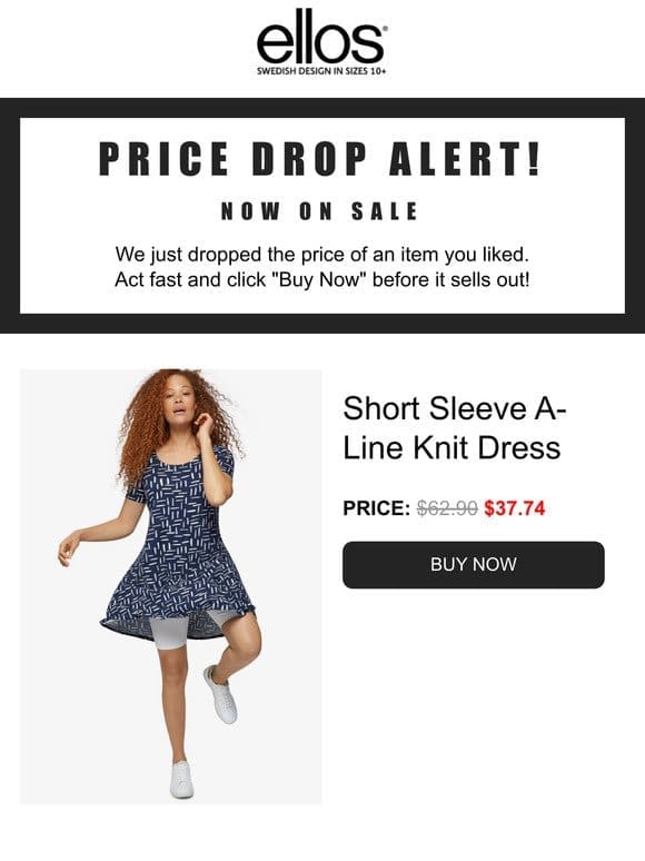 Act Fast! Now On SALE， Short Sleeve A-Line Knit Dress You Loved