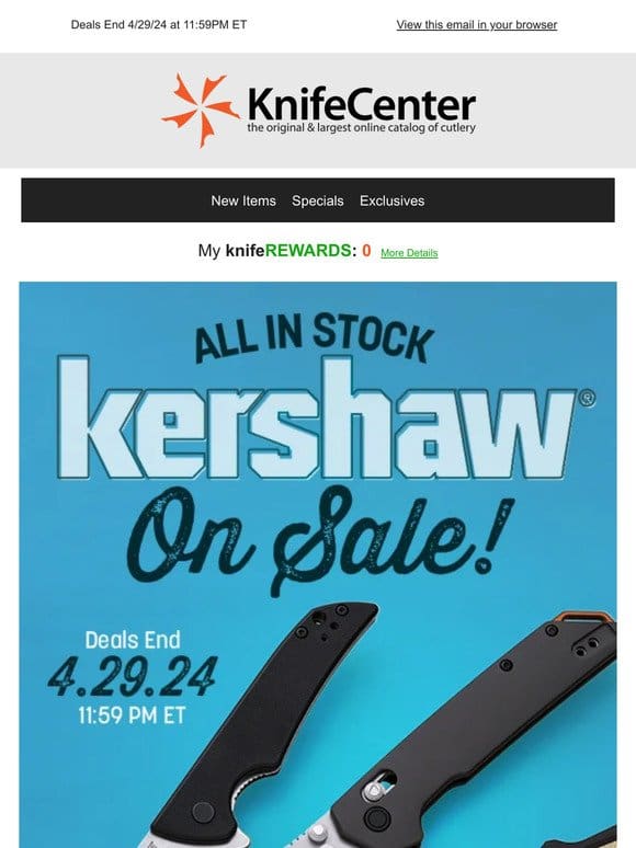 All In-Stock Kershaw On Sale | Starts Now!