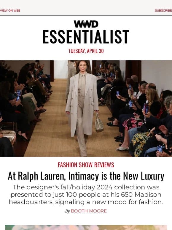 At Ralph Lauren， Intimacy is the New Luxury