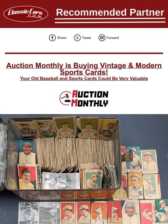 Auction Monthly is Buying Vintage & Modern Sports Cards!