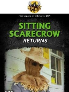 BACK IN STOCK: Sitting Scarecrow!