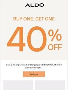 BOGO 40% off summer must-haves