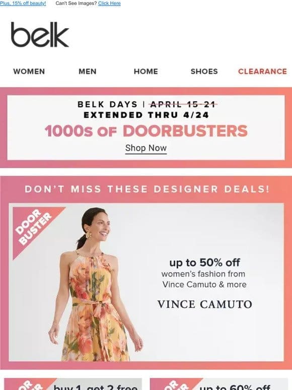 ?? Belk Days are EXTENDED save up to 75% off!