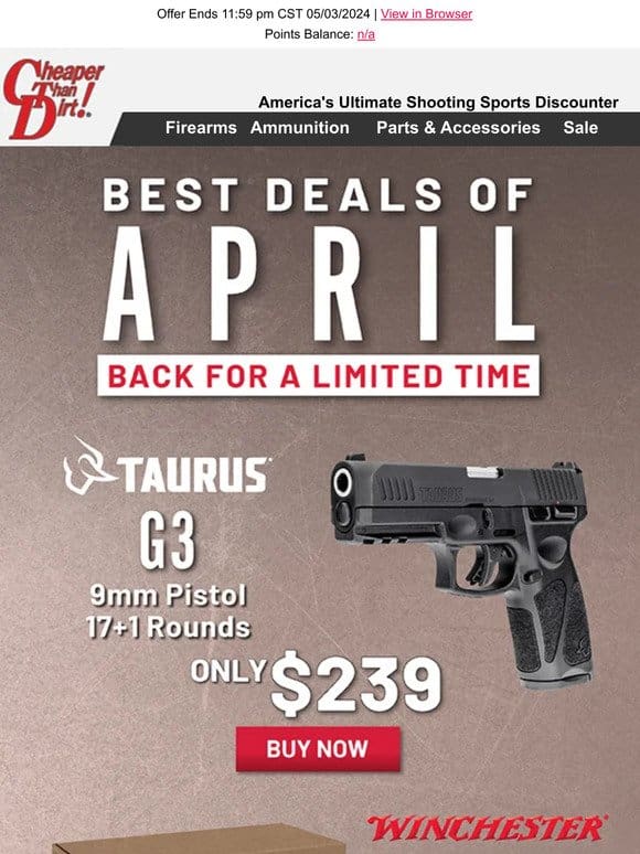 Best Gun and Ammo Deals of April Are Back for a Limited Time
