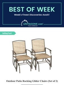 Best of the Week – 50% OFF Outdoor Patio Rocking Glider Chairs (Set of 2)
