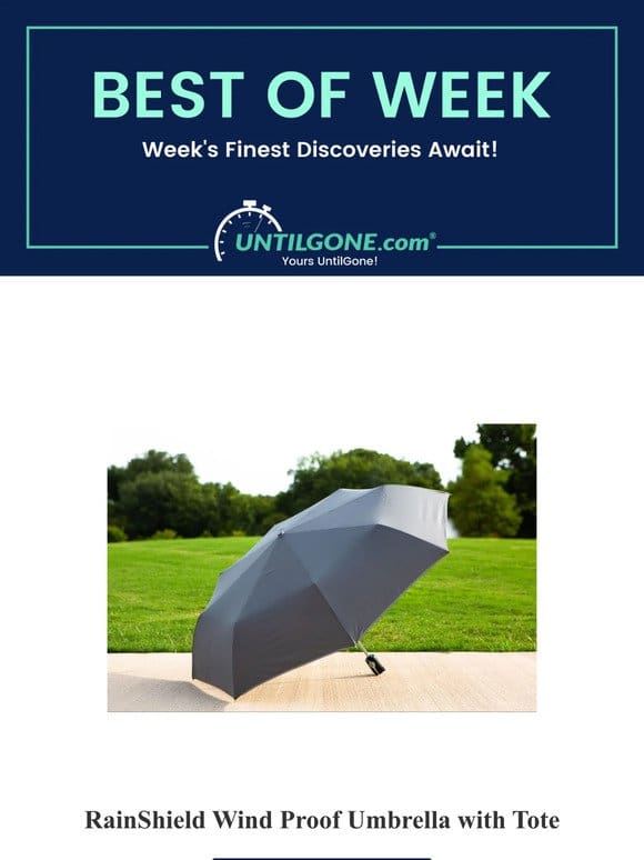 Best of the Week – 87% OFF RainShield Wind Proof Umbrella with Tote