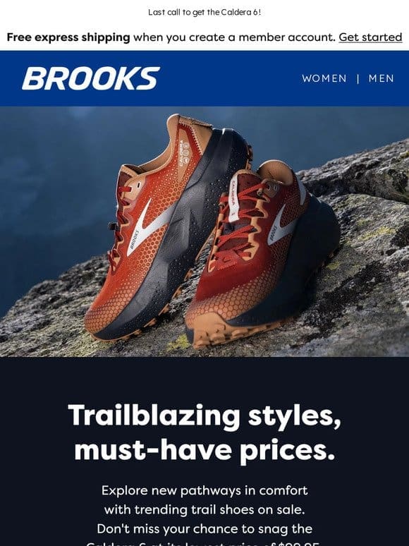 Big savings on trail footwear