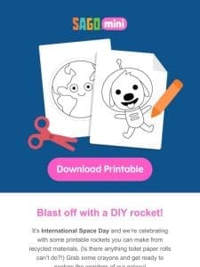 Blast off with printable rockets!