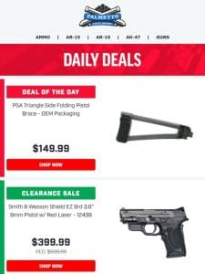 Brace Yourself For This Deal of the Day! | PSA Triangle Side Folding Pistol Brace $149.99!