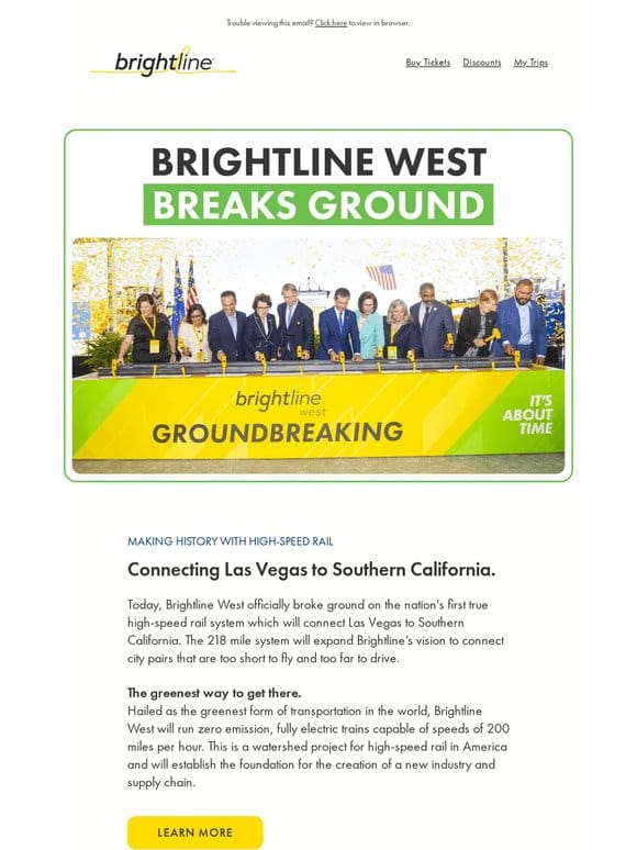 Brightline West groundbreaking event recap.
