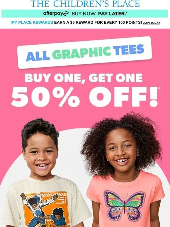Buy 1 Get 1 50% Off Graphic Tees | Ends Soon!