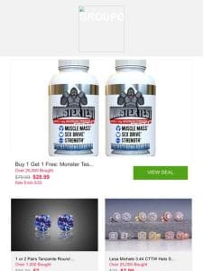 Buy 1 Get 1 Free: Monster Test Testosterone Booster (240-Count) and More