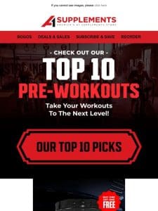 Check Out Our Top 10 Pre-Workouts!