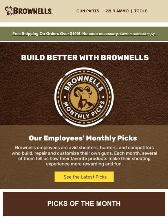 Check out our monthly Brownells’ Employee Picks