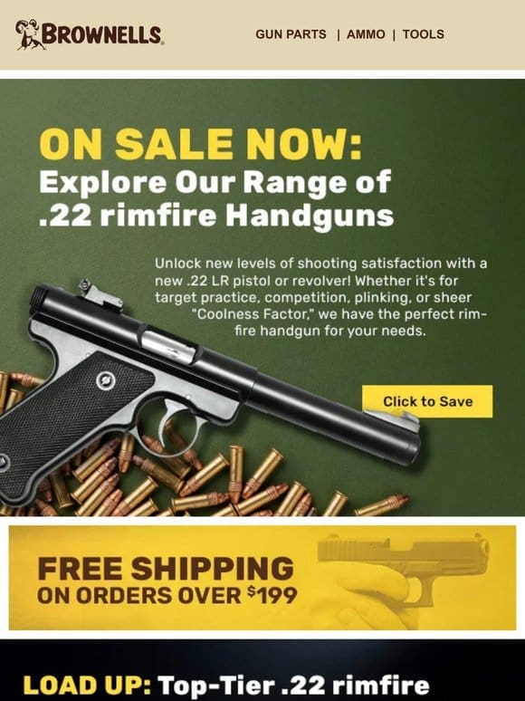 Check out our selection of on-sale rimfire handguns