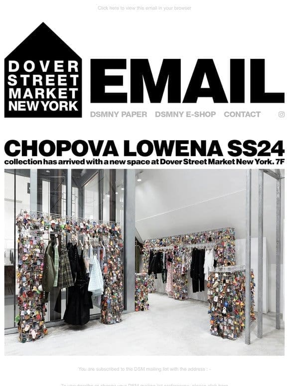 Chopova Lowena SS24 collection has arrived with a new space at Dover Street Market New York