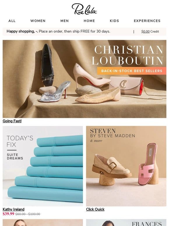 Christian Louboutin with Back-in-Stock Best Sellers ? STEVEN by Steve Madden & More