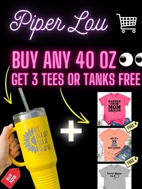 Claim your FREE 3 Tees or TANKS!