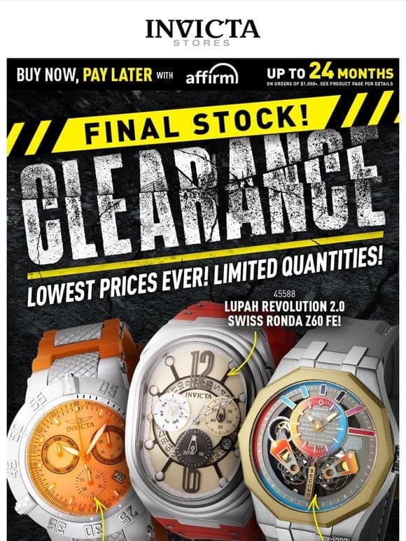 Clearance Watches FINAL STOCK WARNING⚠️