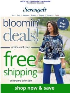 Click Now for Free Shipping ~ May is Blooming…Savings are Here Now!