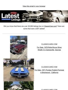 Coming in HOT on ClassicCars.com!