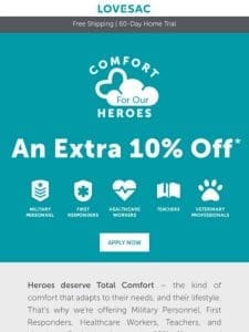 Community Heroes – Get an Extra 10% Off! Apply Now.