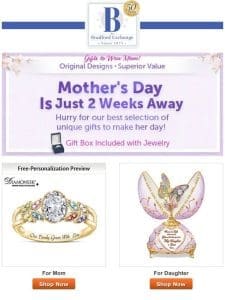 Countdown to Mother’s Day – Just 2 Weeks Left!