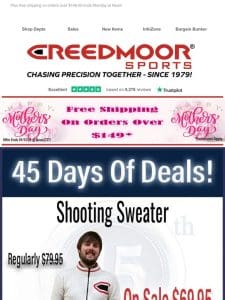 Creedmoor Sports Shooting Sweaters On Sale Now!