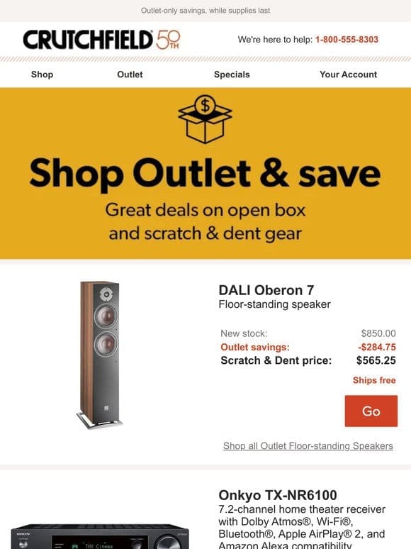 Crutchfield Outlet Savings up to $866