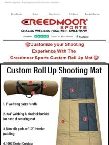Customize Your Shooting Experience With Our Custom Roll Up Mats!
