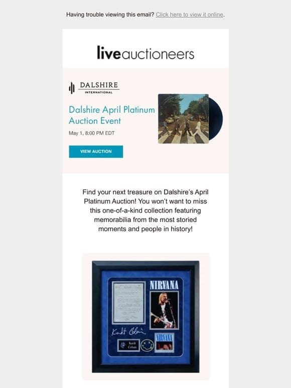 Dalshire International | Dalshire April Platinum Auction Event