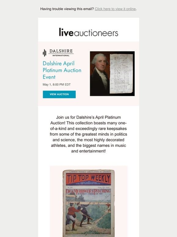 Dalshire International | Dalshire April Platinum Auction Event